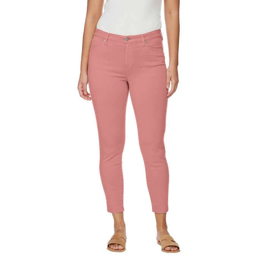 Buffalo Tencel Blend High Rise Ankle Pants - Pink, Size: 14